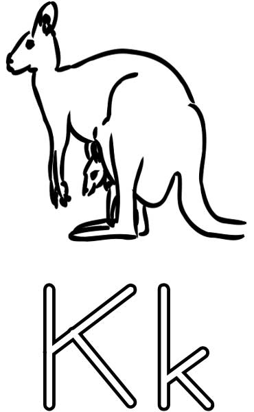 k for kangaroo coloring pages - photo #24