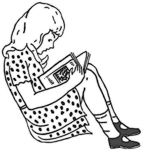 Coloring Pages Emo. pages; girl reading book