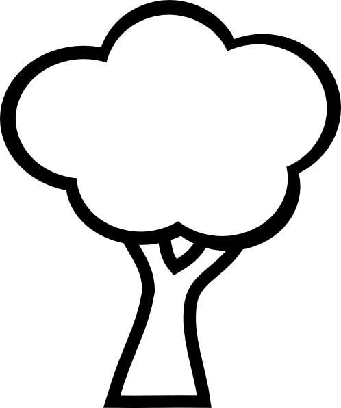Simple Tree Coloring Page For Kids Free Printable Picture