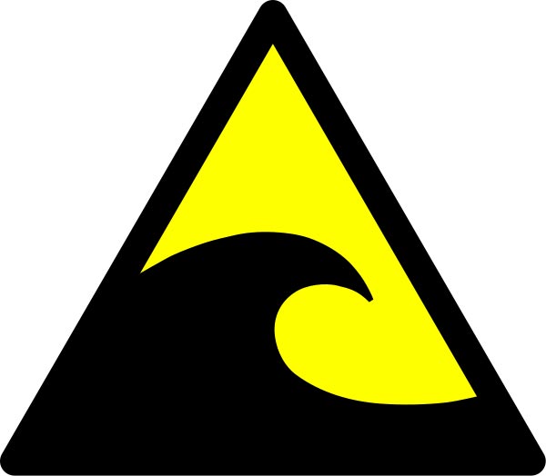 This picture shows a tsunami warning sign that can be found near coastal areas that are susceptible to dangerous tsunamis.