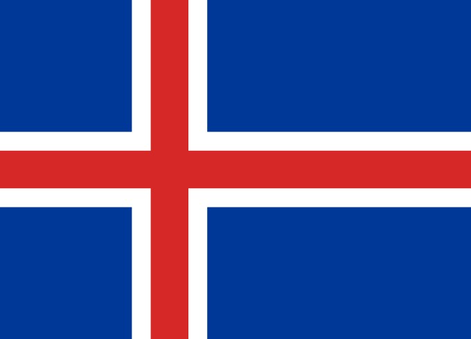 Image of the Iceland national flag. 
