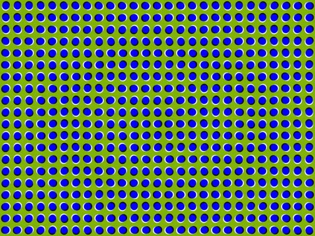 This peripheral drift illusion gives the impression of motion despite the fact that the image is motionless. This is a common type of optical illusion and there are numerous other examples of it in action.