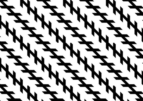 The Zollner illusion is named after German astrophysicist Johann Karl Friedrich Zollner. Although the black lines appear to not be parallel, in reality they are.