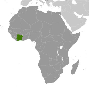 Ivory Coast location