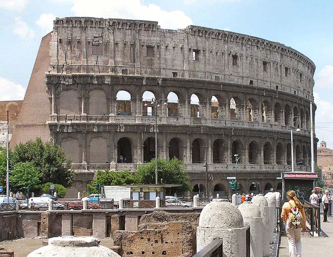 The famous Colosseum in Rome, Italy was built over 2000 years ago. It was the largest amphitheatre built during the Roman Empire and could seat around 50000 people. It was home to many performance and gladiatorial contests and I now a popular tourist attraction.
