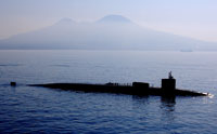 Submarine in water