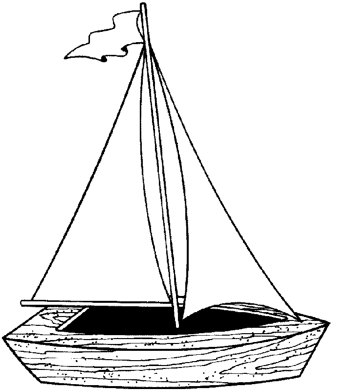 Have fun coloring in this boat as it uses the wind to sail across the water.