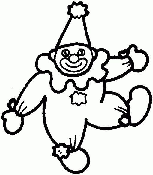 This coloring page features a fun looking clown with a big smile. Help brighten the clown with a range of your favorite colors.