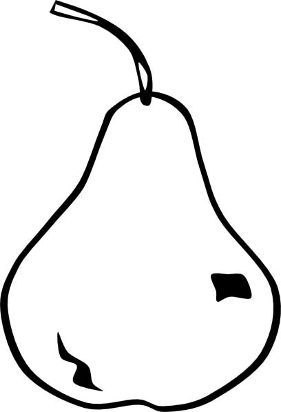 This coloring page for kids features a pear that would look good enough to eat with some color.
