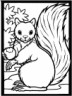 squirrel coloring page for kids