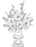 flowers in vase coloring page for kids
