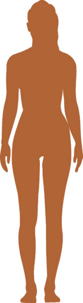 A simple image featuring the shadow of a female body.