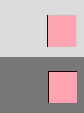 This image shows how the eye adjusts to the color pink when set against different colored backgrounds. Do they look like the same shades of pink to you?