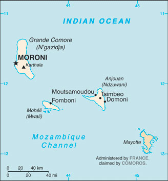 Comoros map