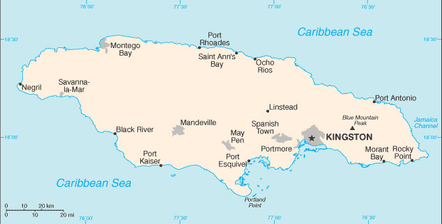 Jamaica map