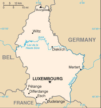 Luxembourg map