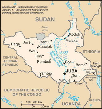 South Sudan map