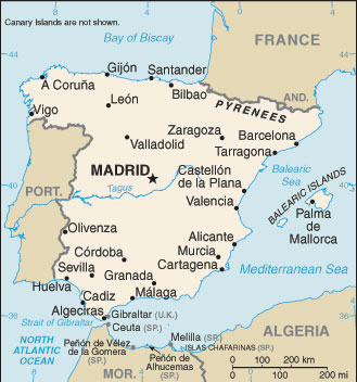 Spain Map With Cities Free Pictures Of Country Maps