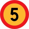 Five road sign