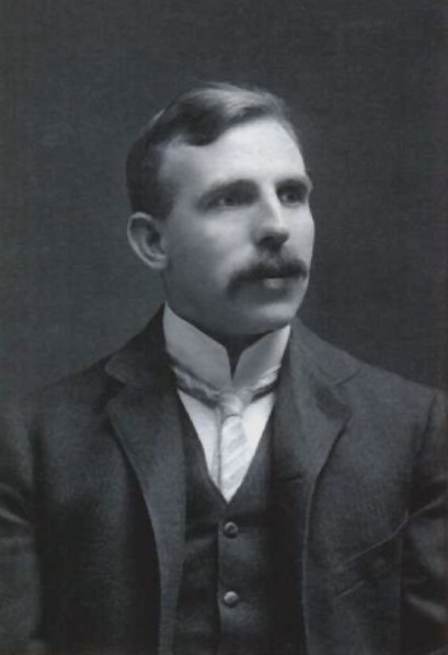This is a black and white image of Nobel Prize winning chemist, Ernest Rutherford.