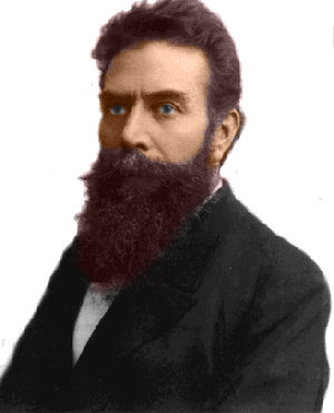 This image is of German physicist Wilhelm Conrad Roentgen. He is famous for his work on electromagnetic radiation, earning the first Nobel Prize in Physics in 1901.