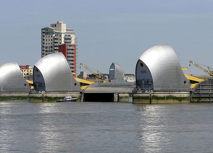 Located downstream of central London, the River Thames Flood Barrier is a remarkable engineering achievement that is aimed at preventing London from being flooded by high tides and large amounts of water. This famous structure was officially opened in 1984.